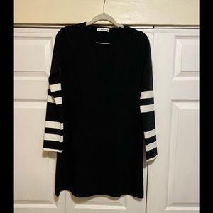 Zara knit dress black and white